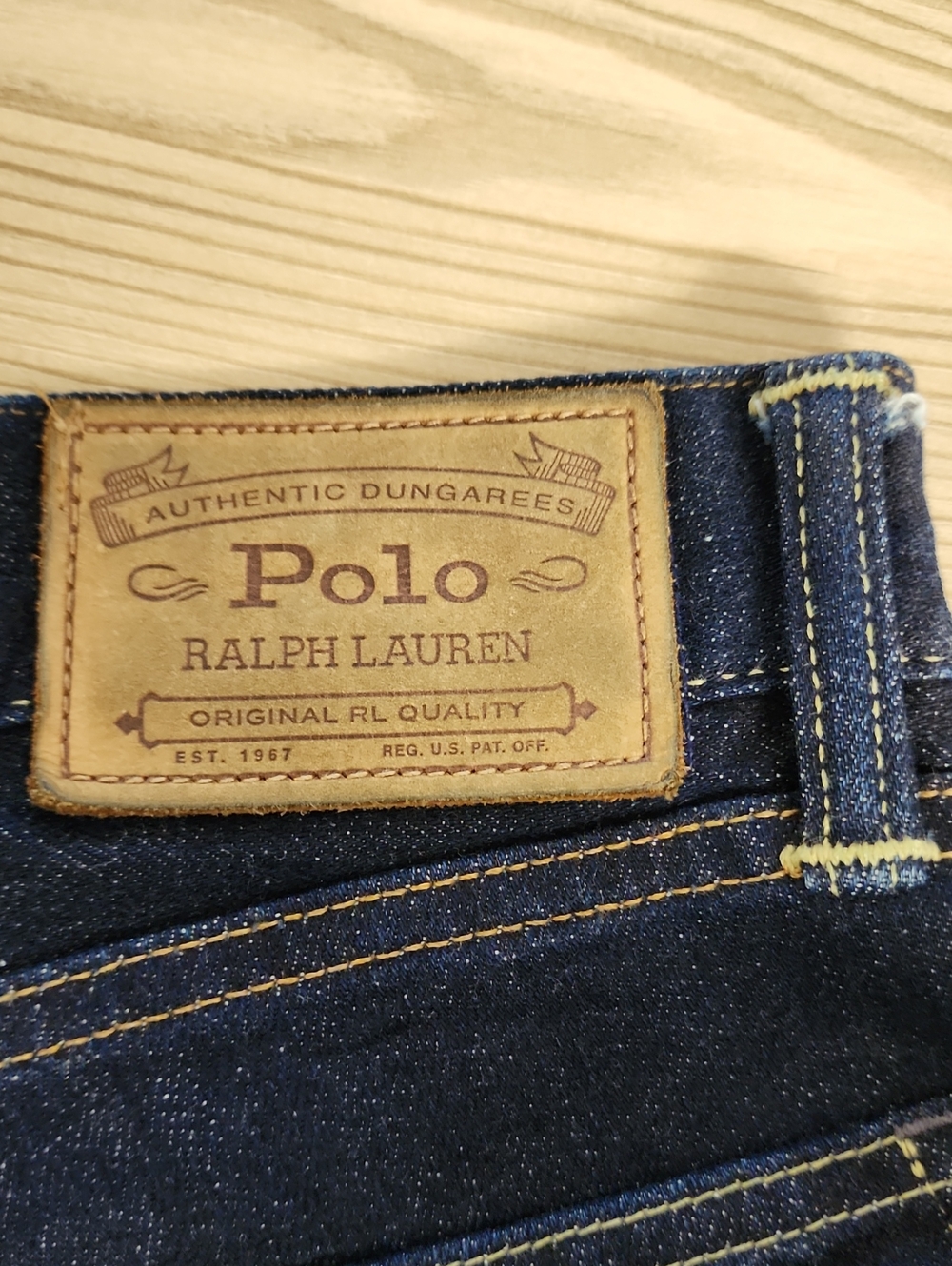 Polo Ralph Lauren Authentic Dungarees Men's Dark Wash Straight Jeans 34x33 - Picture 7 of 11